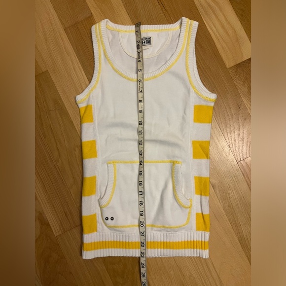 New Juniors Extra Small Yellow and White Striped Converse Top - Picture 9 of 11